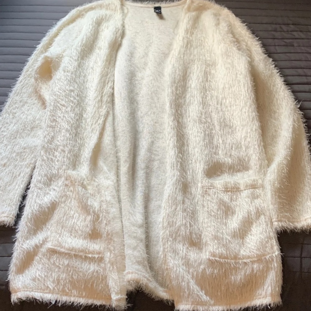 Windsor Beige Fuzzy Cardigan
